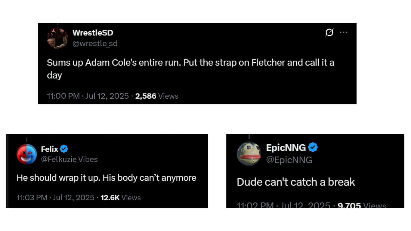 Fan reactions [ Screenshots taken from X ]