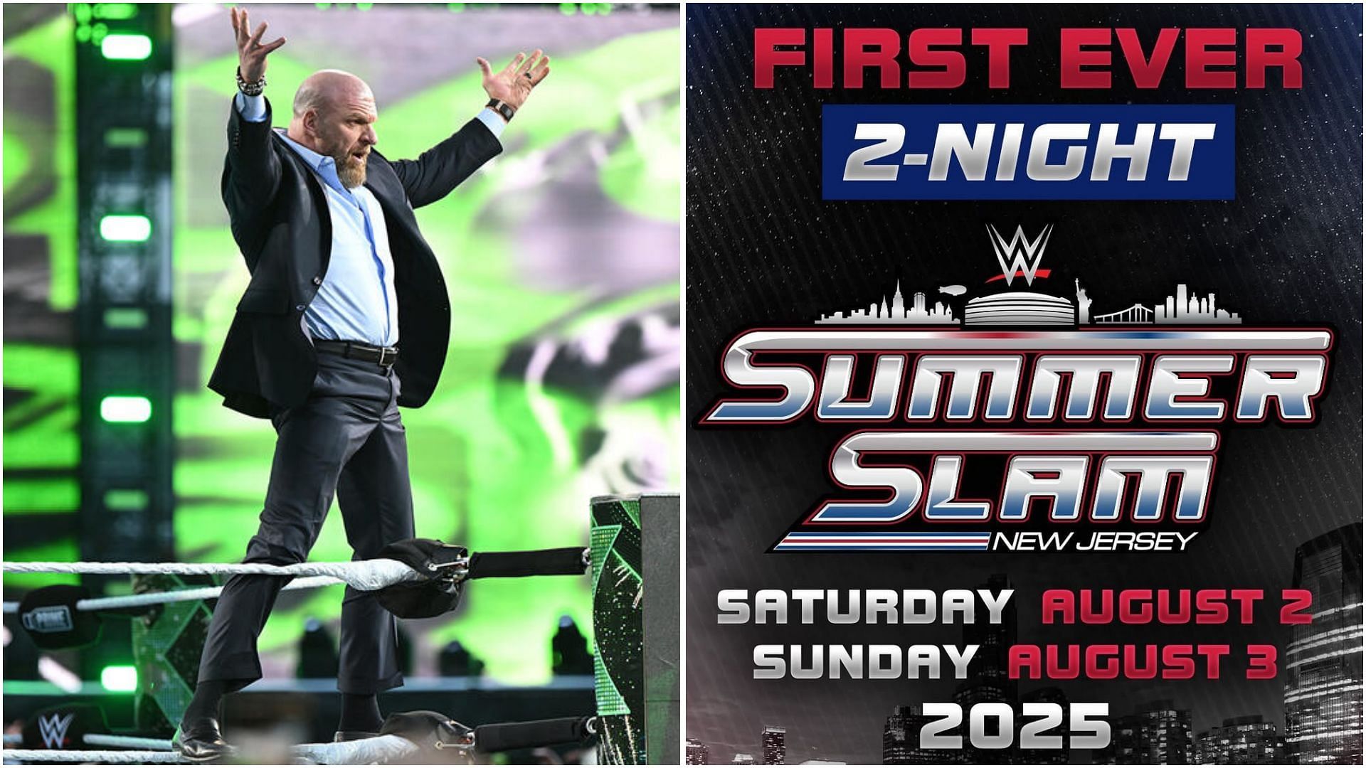 Triple H is responsible for SummerSlam 2025 storylines. (Photos: WWE.com and @wwe on IG)
