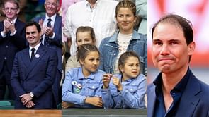 Roger Federer's twin daughters Myla and Charlene make rare public appearance at Rafael Nadal's tennis academy during dad's Mallorca visit