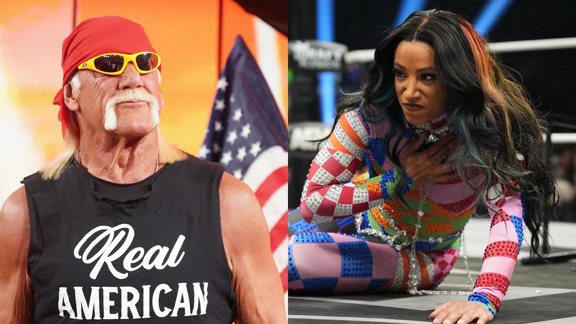 Mercedes Mon&eacute; holds six titles in AEW [photo: wwe.com and allelitewrestling.com]