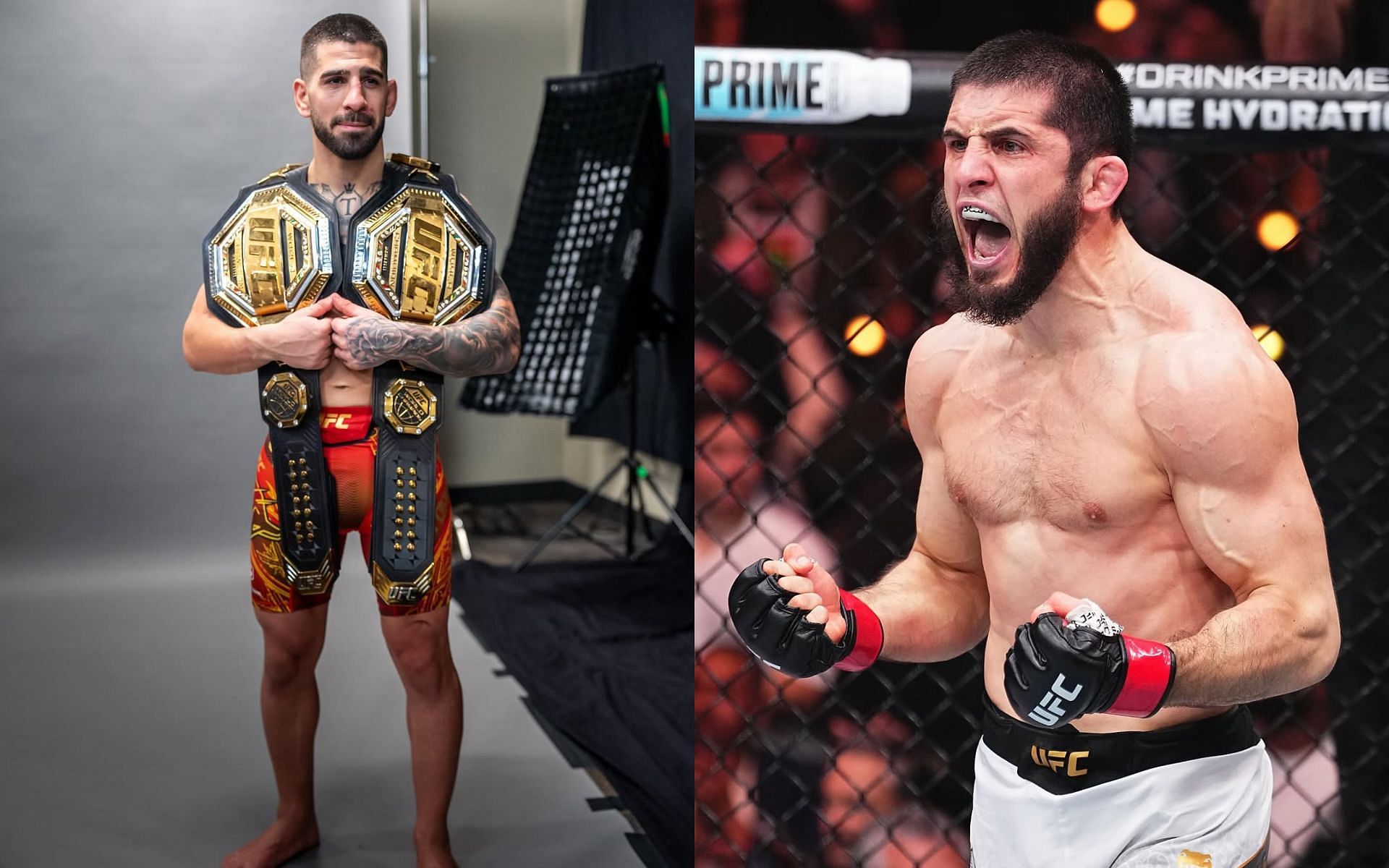 UFC analyst focuses on a potential Ilia Topuria (left) vs. Islam Makhachev (right) fight. [Images courtesy: @ufc and @ufceurope on Instagram]