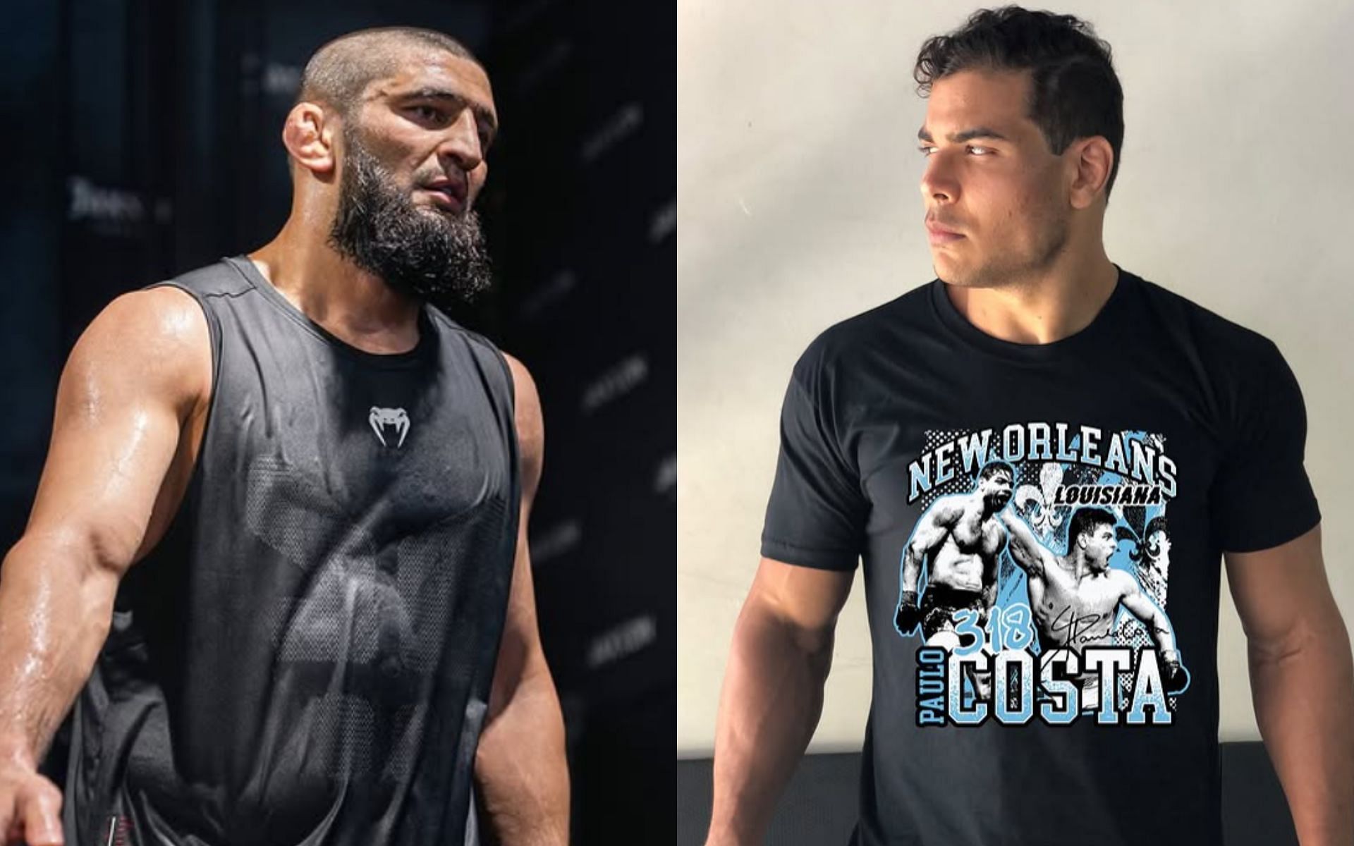 Khamzat Chimaev (left) is Paulo Costa