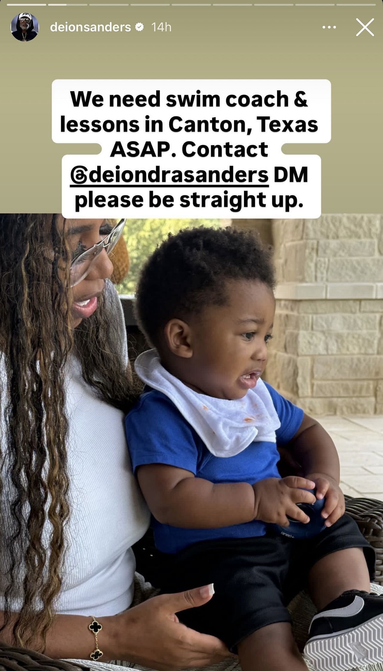 Instagram story (Source: @deionsanders/Instagram)