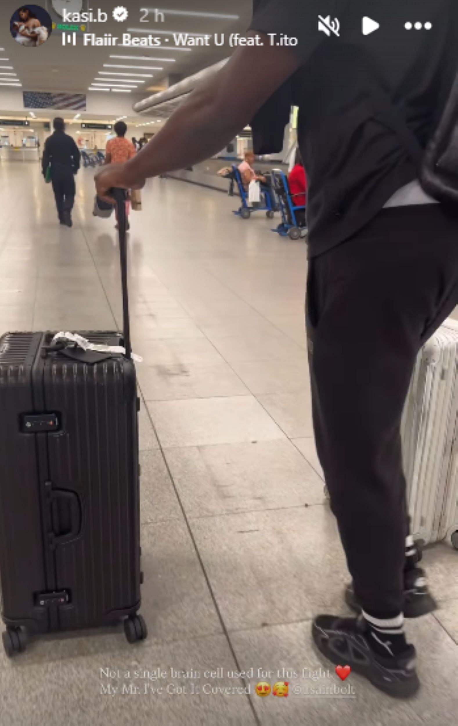 Screengrab of Kasi Bennett&#039;s Instagram story on Usain Bolt [Image Source : Kasi Bennett&#039;s Instagram]