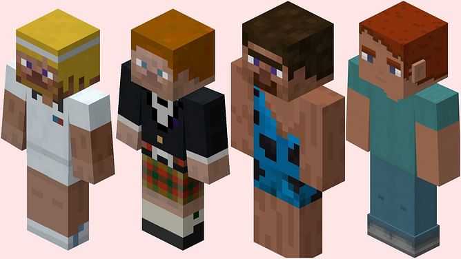 All Steve skins in Minecraft's history