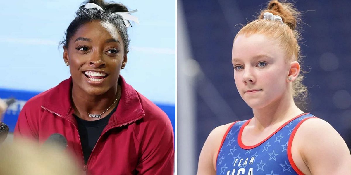 Simone Biles and training partner Dulcy Caylor. PHOTO: Getty Images
