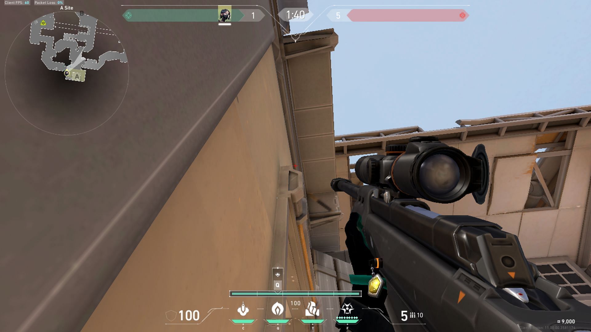 Aim at the edge of the door and then move the crosshair sideways (Image via Riot Games)