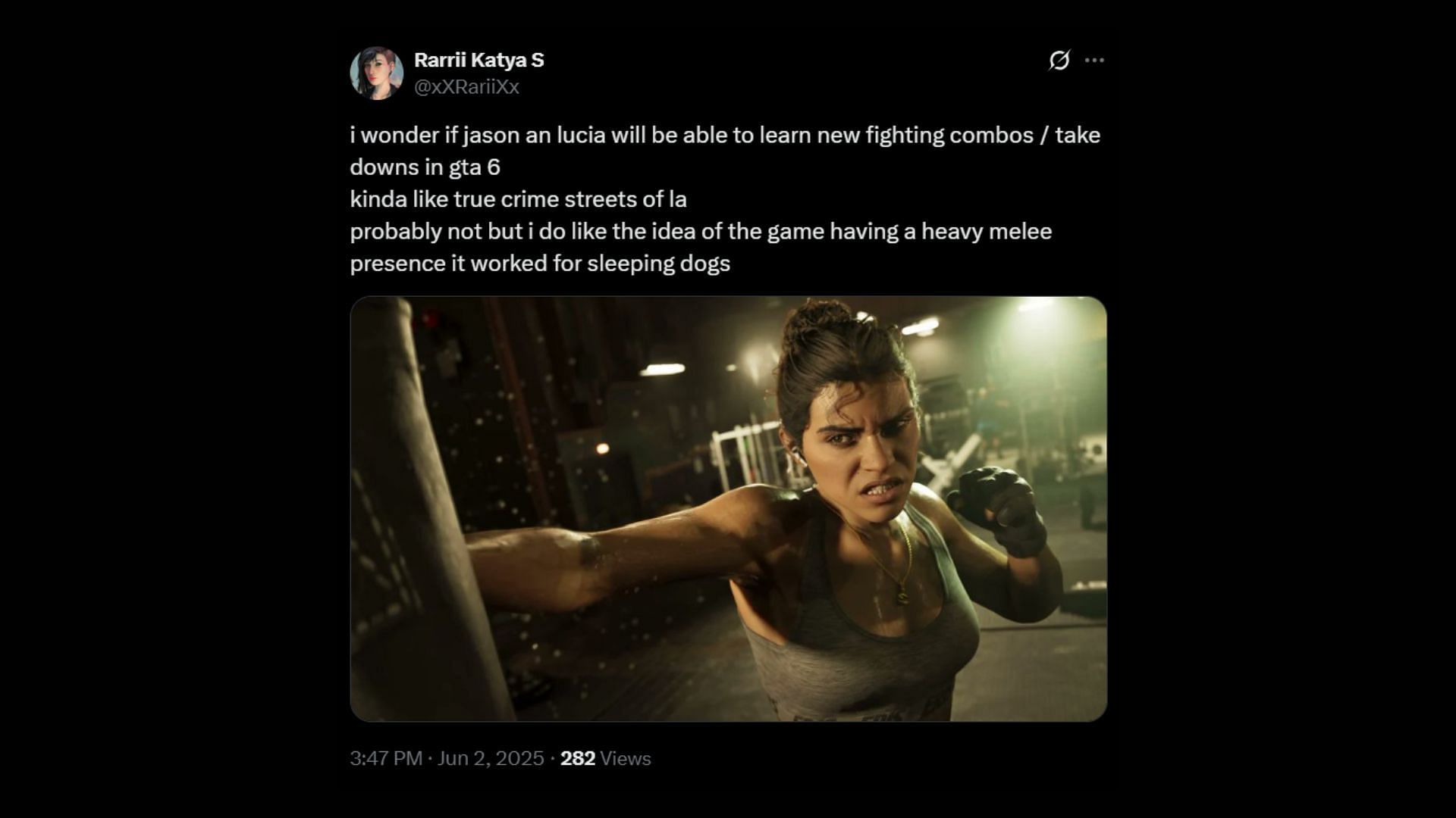 Grand Theft Auto 6 should have upgradable skills (Image via X)