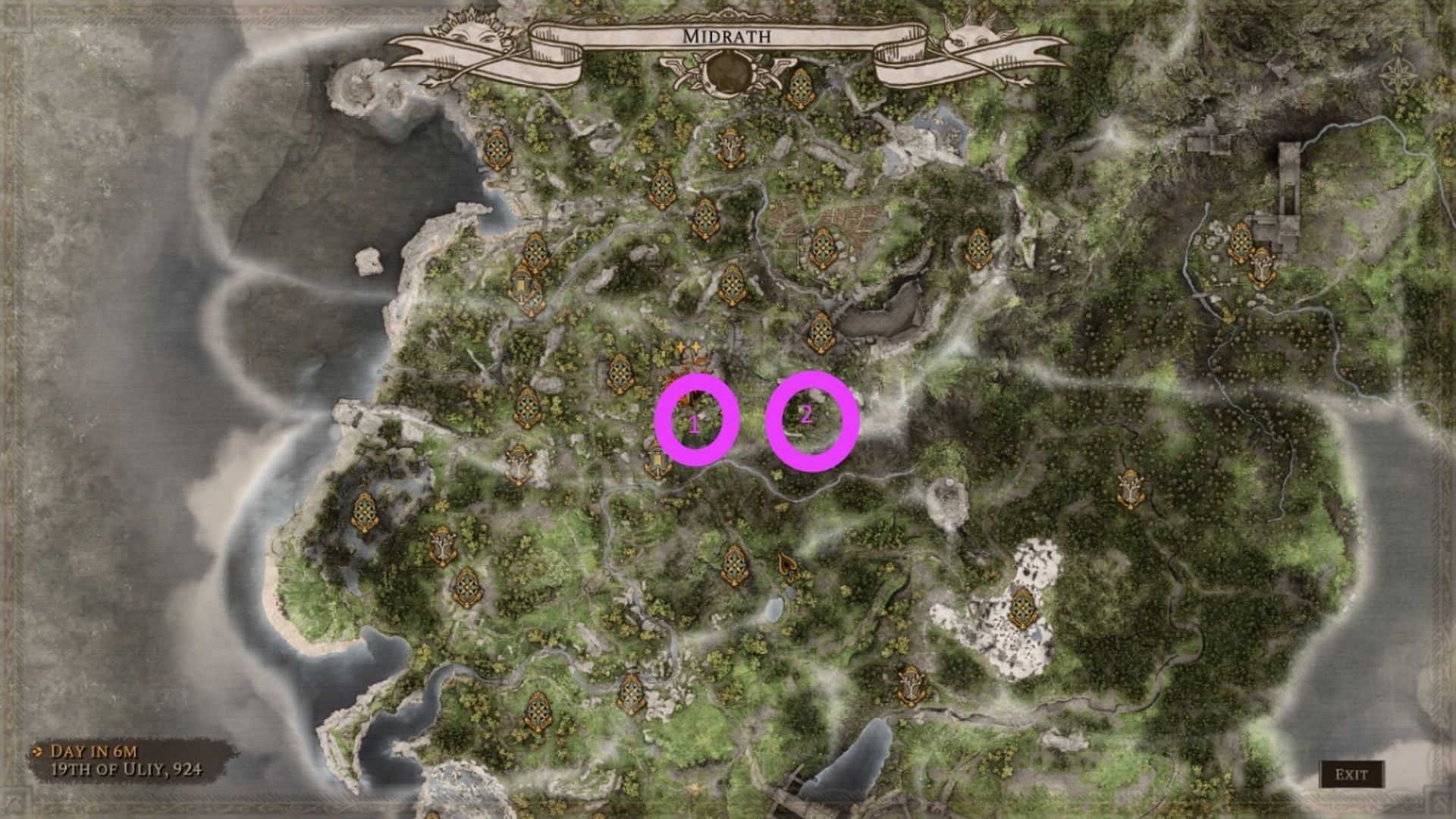 This is where the quest starts (1), and where the dungeon waits for you (2) (Image via Digital Extremes)