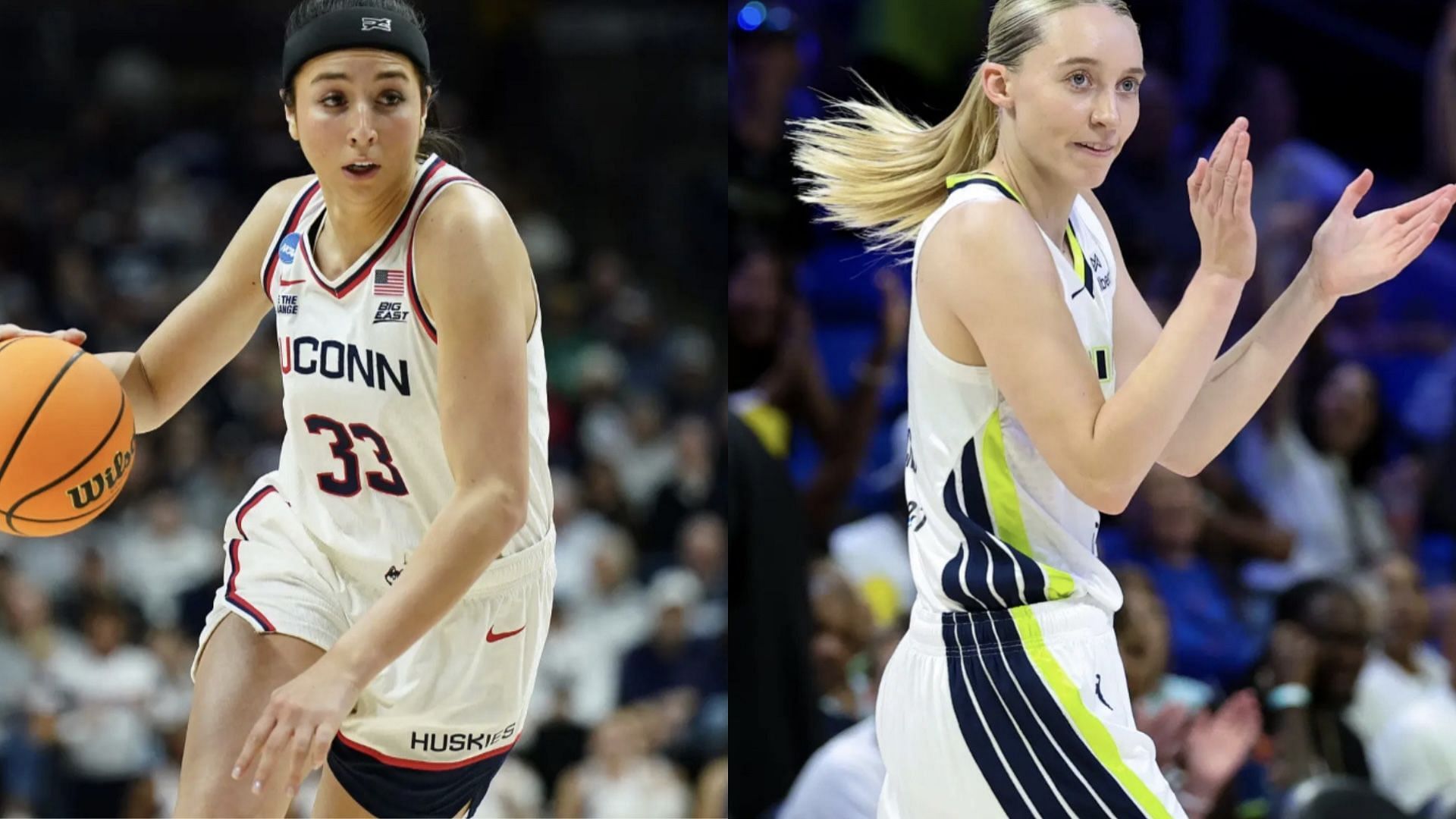 Former UConn teammates Caroline Ducharme and Paige Bueckers
