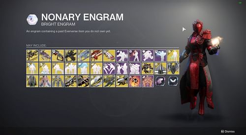 Nonary Engram rewards in Destiny 2 (Image via Bungie)