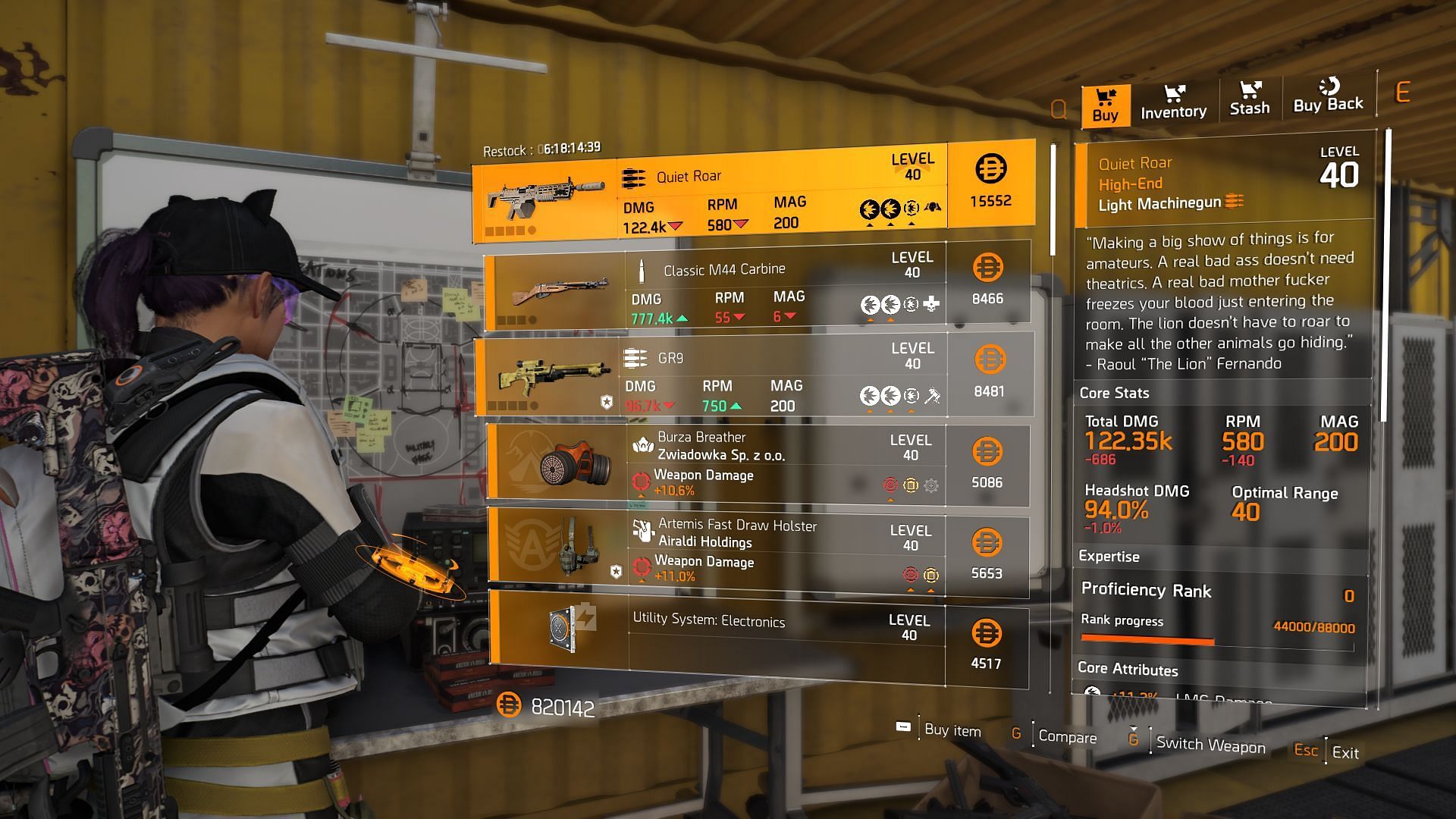 The Division 2 vendor found at the Castle Settlement (Image via Sportskeeda Gaming || Ubisoft)