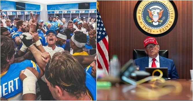Chargers HC Jim Harbaugh visits White House for surprise sit-down with Donald Trump 10 years after meeting Barack Obama