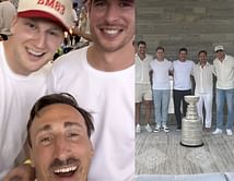 Brad Marchand joined by Nova Scotia natives Sidney Crosby & Nathan MacKinnon for his day with Stanley Cup