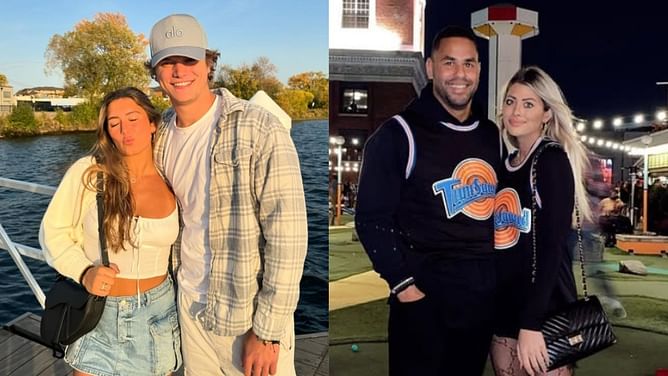 JJ McCarthy's fiancée Katya gets emotional as Kamu Grugier-Hill's wife Keely announces pregnancy