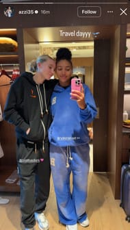 Azzi Fudd poses with Paige Bueckers on her Instagram story