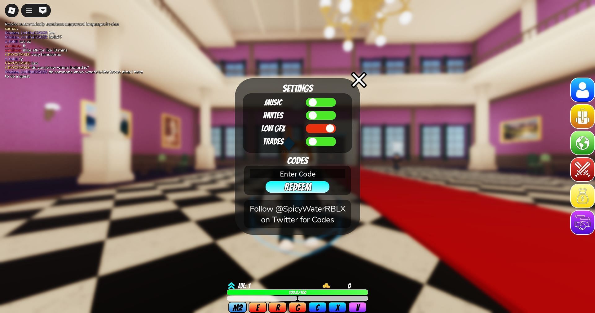 Redeem the code here (Image via Roblox)