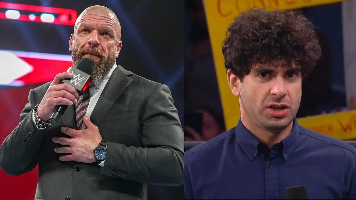 Triple H and Tony Khan. [Images via WWE.com &amp; AEW