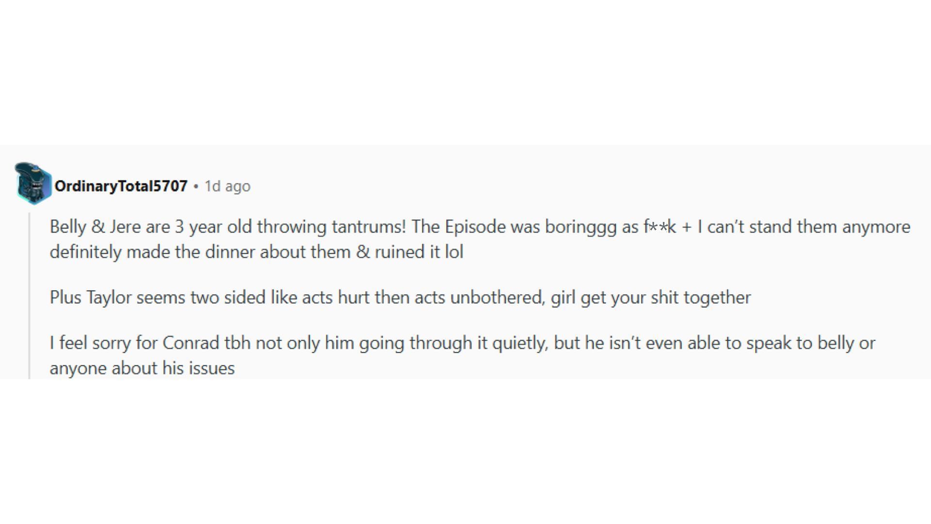 A screenshot of the comment (Image via Reddit)