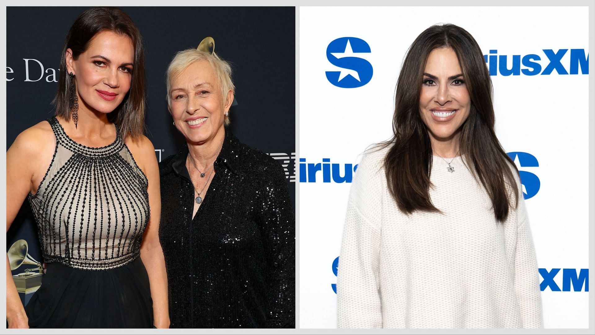 Martina Navratilova with wife Julia Lemigova(left) and Jenn Fessler(right). Images:Getty