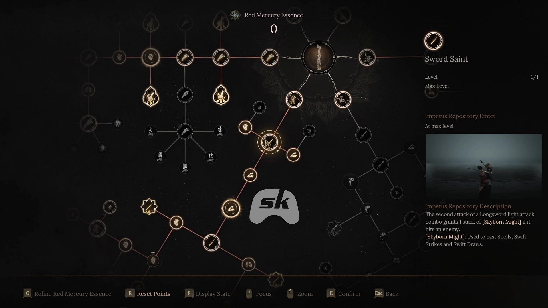 Skill tree for weapon (Image via Sportskeeda Gaming || 505 Games)