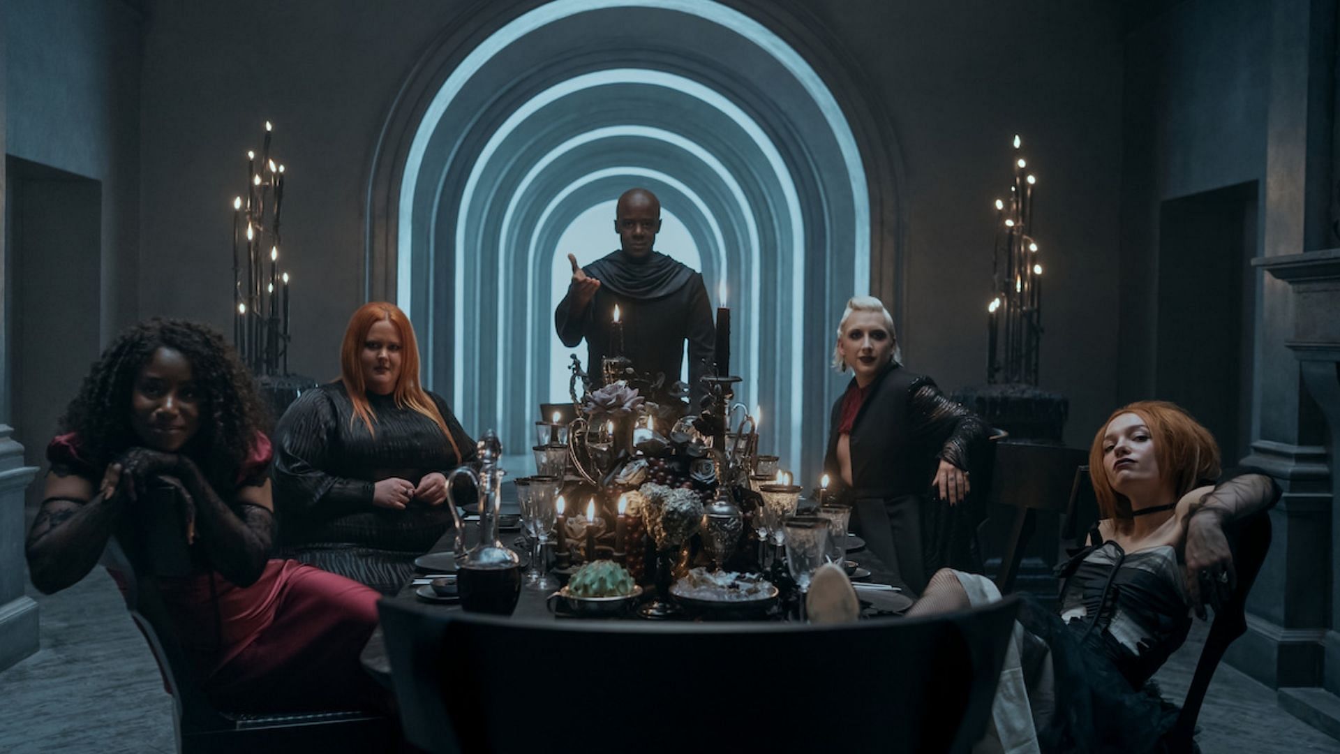 The Endless siblings welcoming Daniel Hall, the new Dream of the Dreaming, in The Sandman season 2 (Image via Netflix)