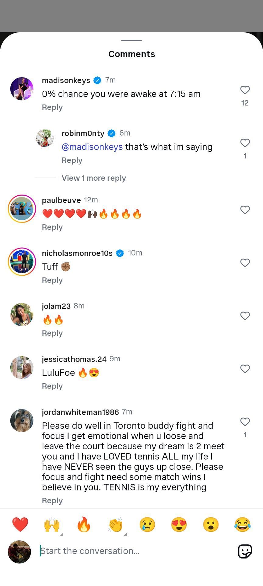 Comments section