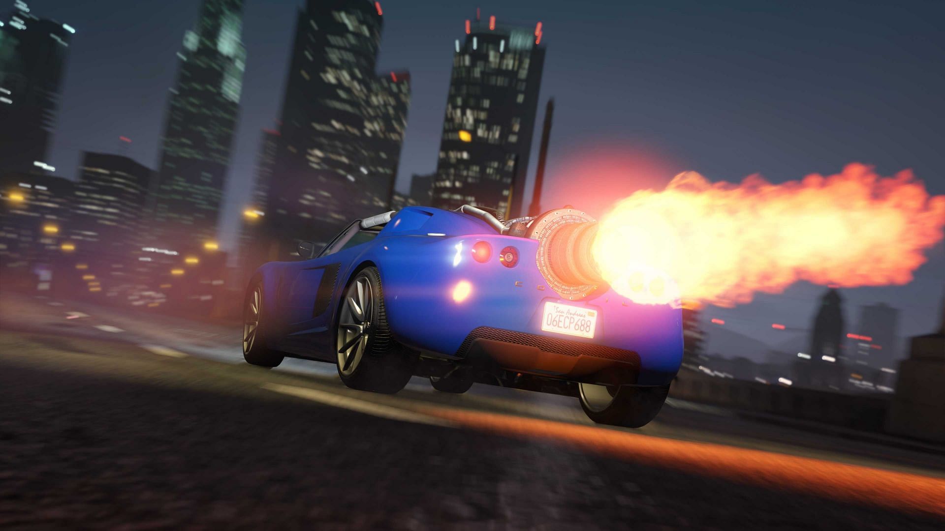 The Rocket Boost in effect (Image via Rockstar Games)