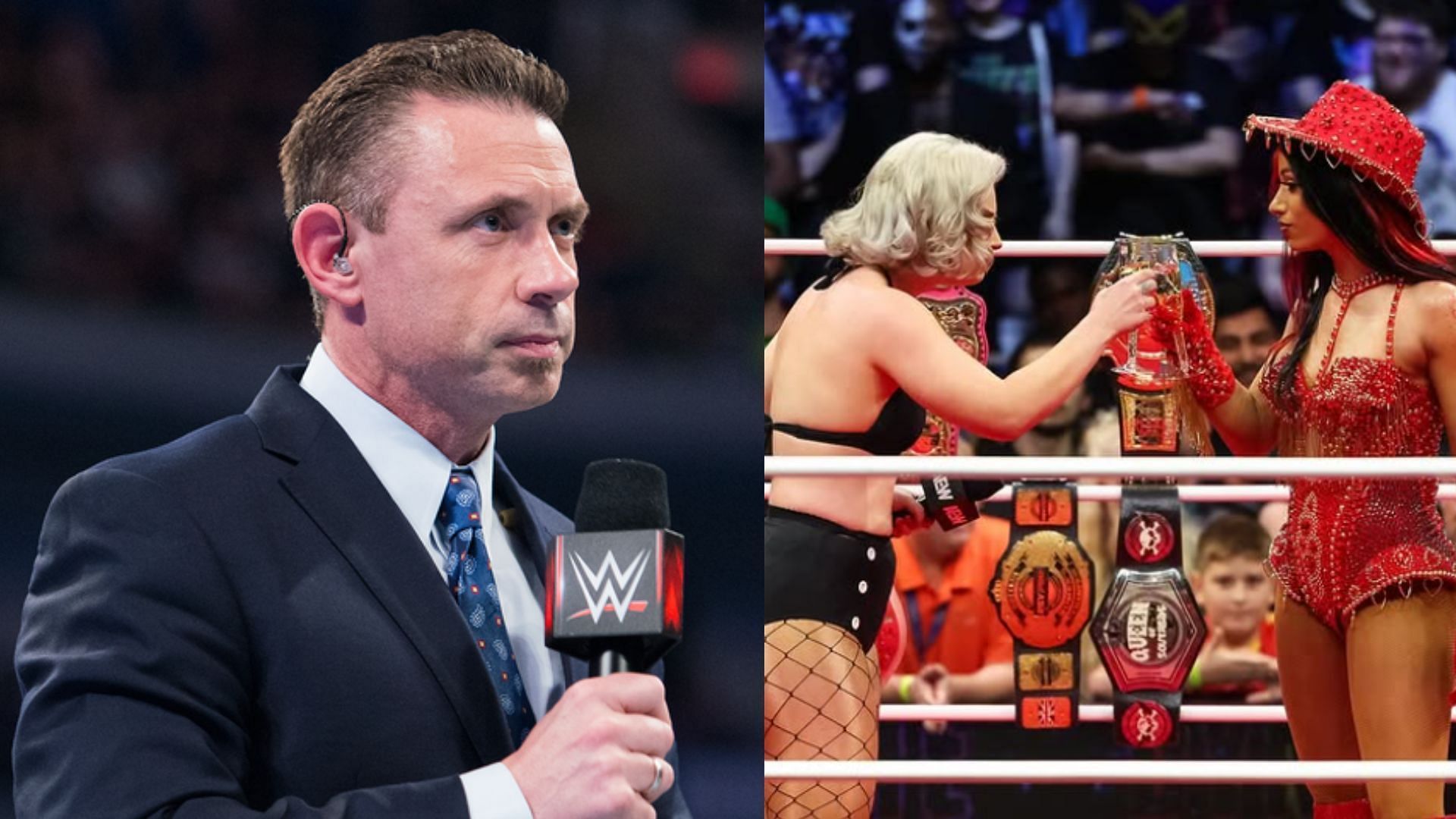 Michael Cole mentioned a former WWE star on Evolution. (Images via AEW Instagram and WWE.com) 