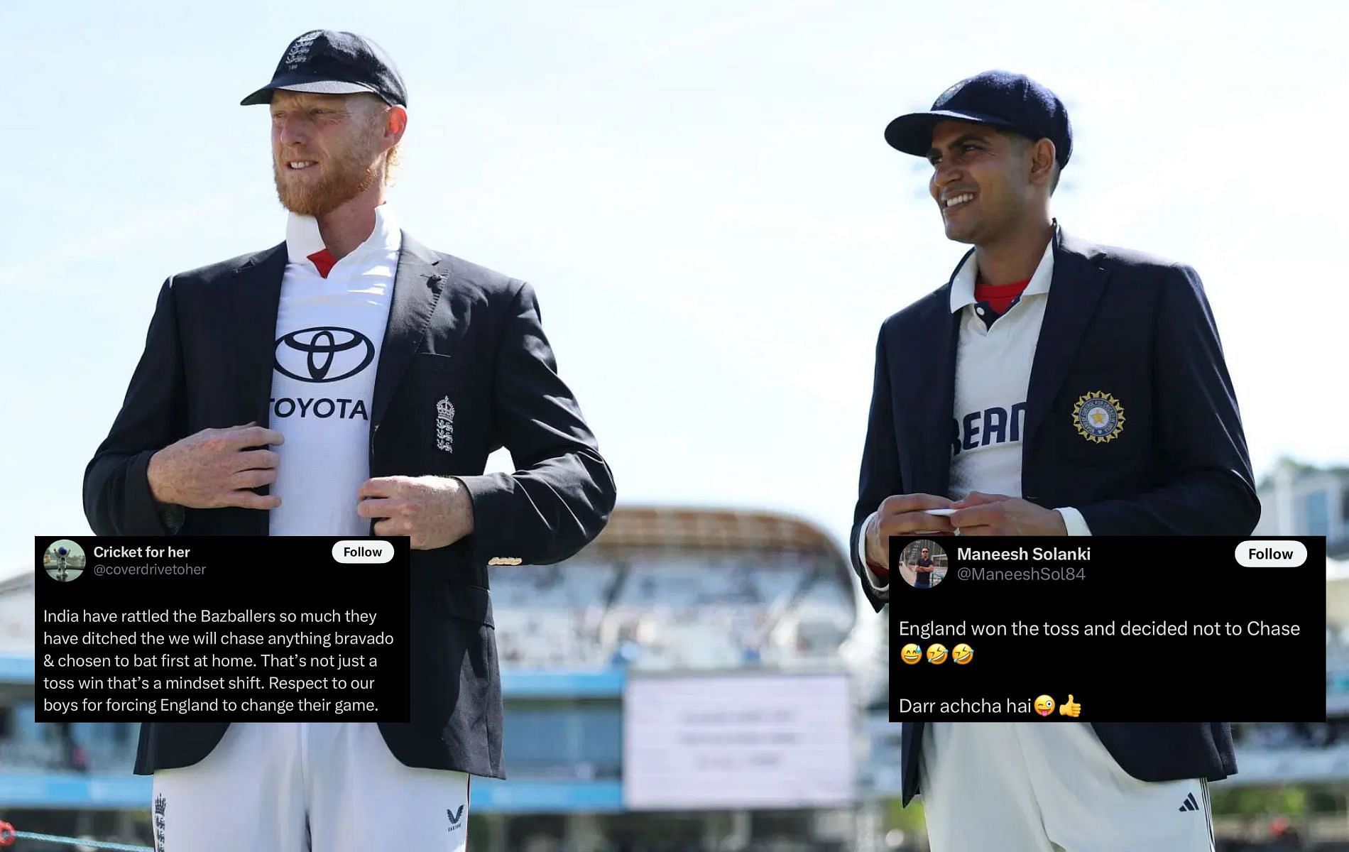Anderson-Tendulkar Trophy series scoreline currently stands at 1-1. (Pics: Getty Images/X/@coverdrivetoher/@ManeeshSol84).