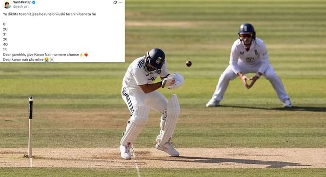 "Dear Gambhir, give Karun Nair no more chance" - Fans react after Nair's another failure in ENG vs IND 2025 3rd Test