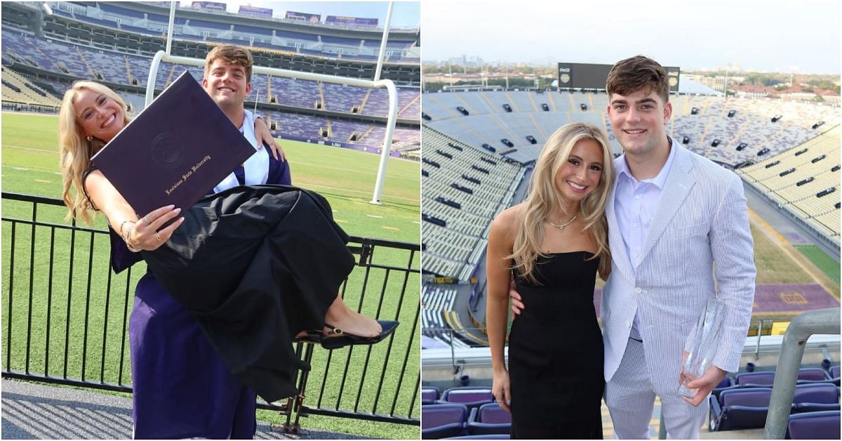Garrett Nussmeier and his fiancee (Credits: Ella Springfield IG)