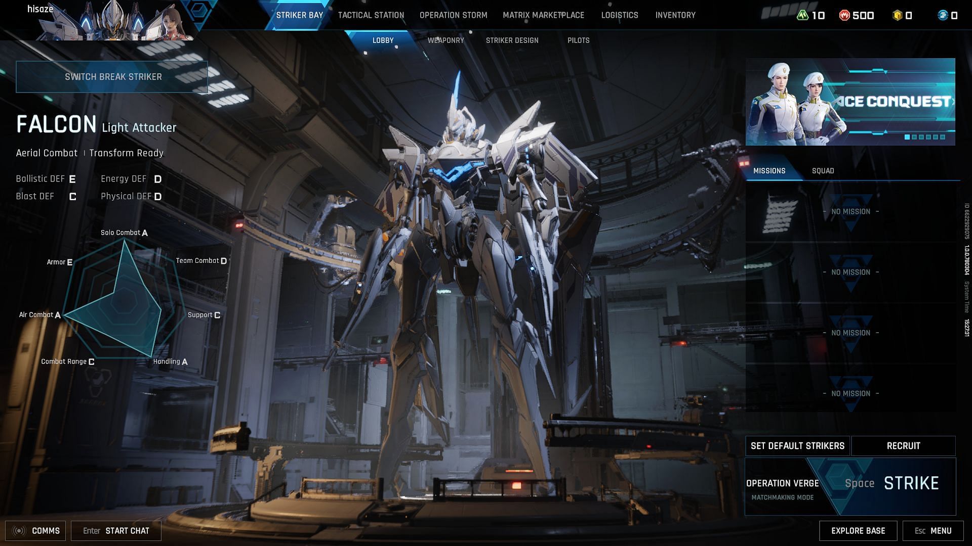 Falcon in Mecha BREAK (Image via Amazing Seasun Games)