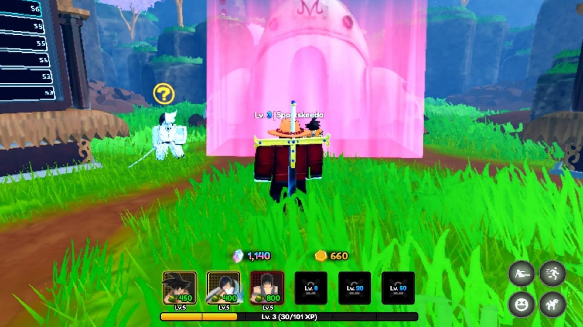 Location of the NPC Dark Wing (Image via Roblox)