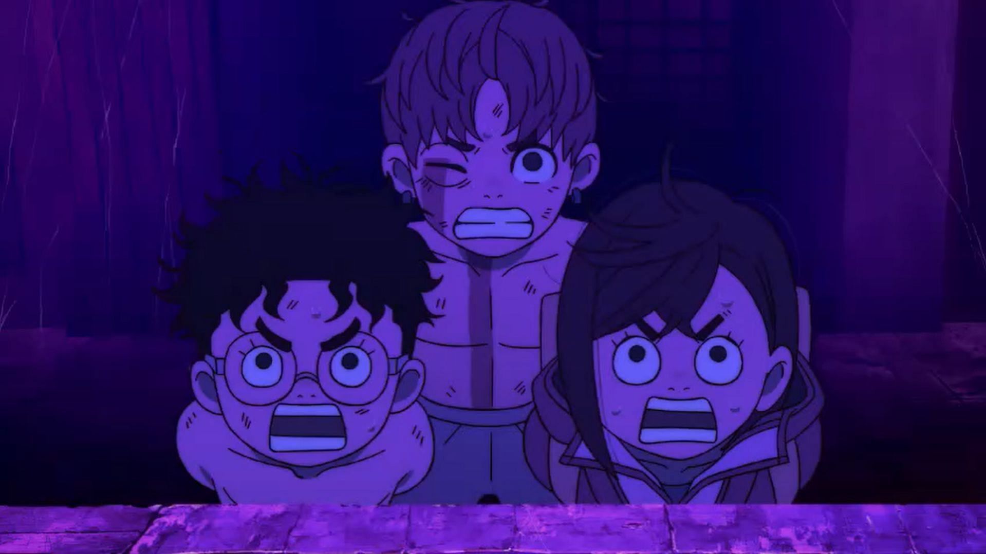 Okarun, Momo, and Jiji in episode 2 (Image via Science SARU)