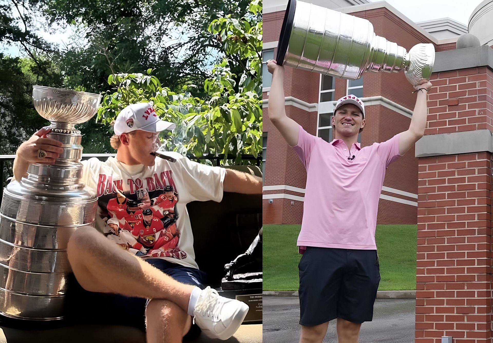Matthew Tkachuk revisits iconic St. Louis locations with Stanley Cup to celebrate back-to-back championships. (Image Source: Matthew Tkachuk/IG)