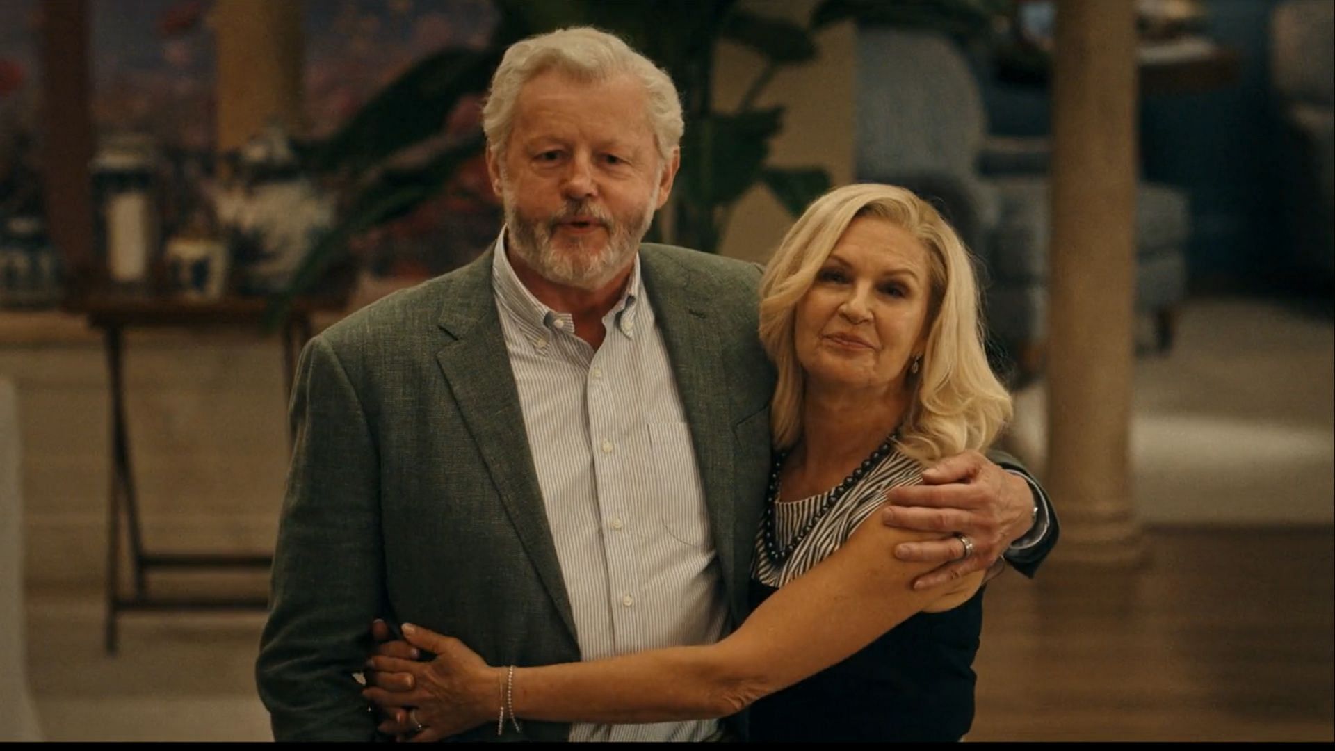 Harris and Tipper Sinclair during a family gathering. (Image via Prime Video)