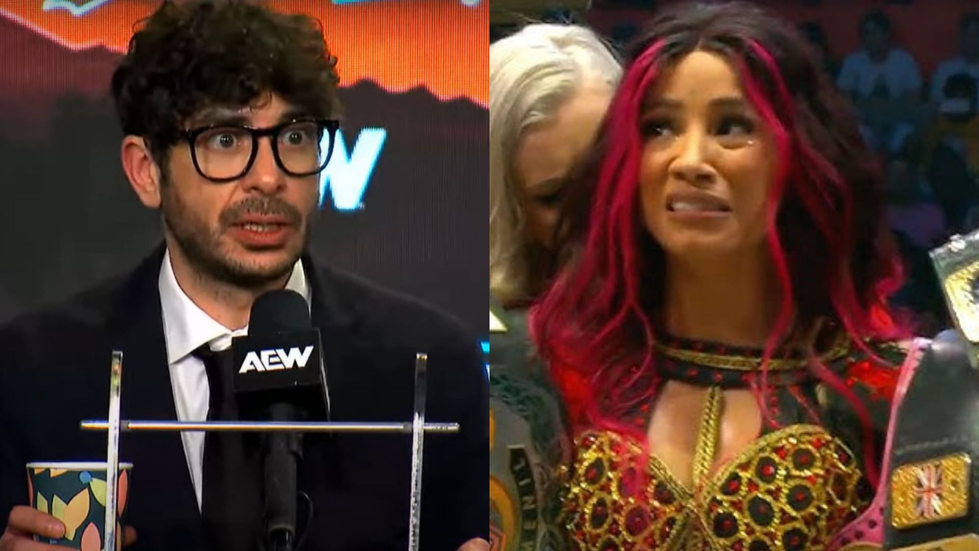 Tony Khan (left) and Mercedes Mone (right). (Image credits: AEW YouTube channel)