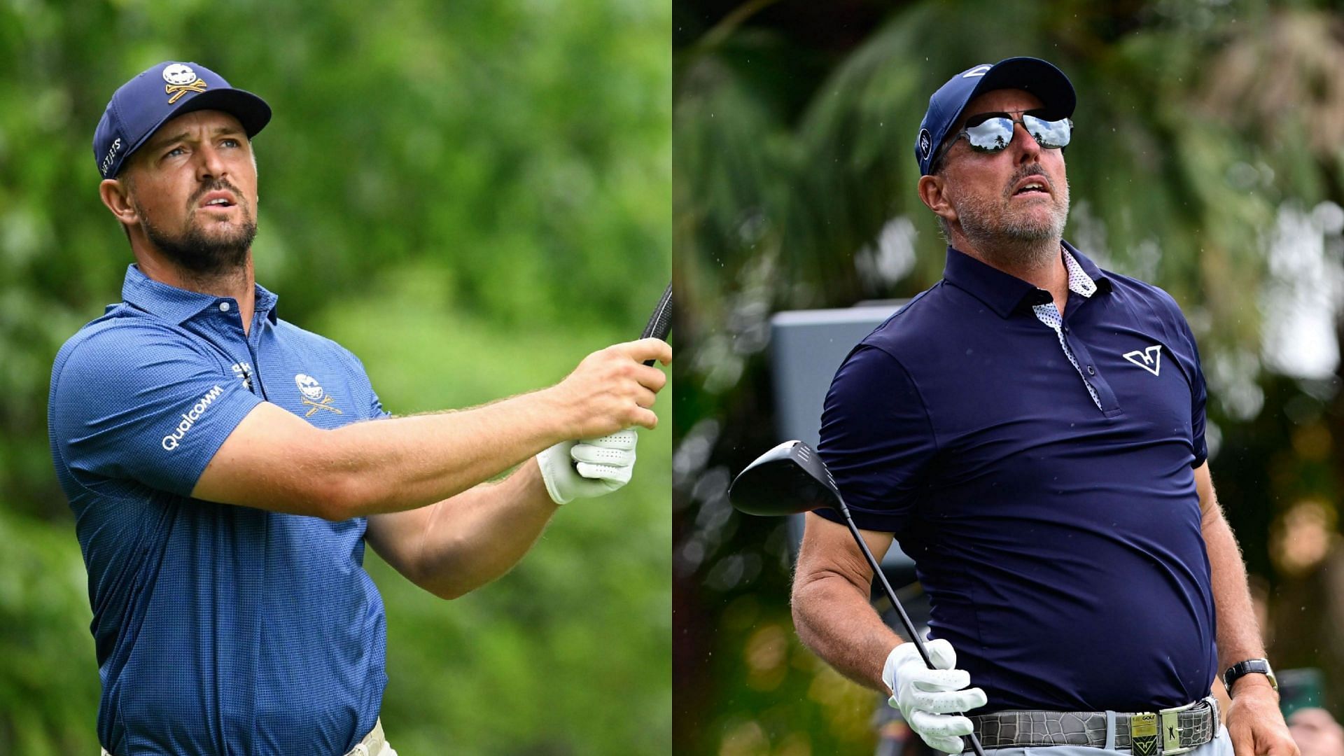 Bryson DeChambeau (on left) and Phil Mickelson (on right) / Source: Getty Images