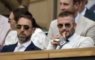 David Beckham sporting his Tudor Black Bay Chrono at Wimbledon 2025 - Source: Getty