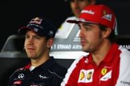 Red Bull's Sebastian Vettel and Ferrari's Fernando Alonso at the 2013 Abu Dhabi GP - Source: Getty