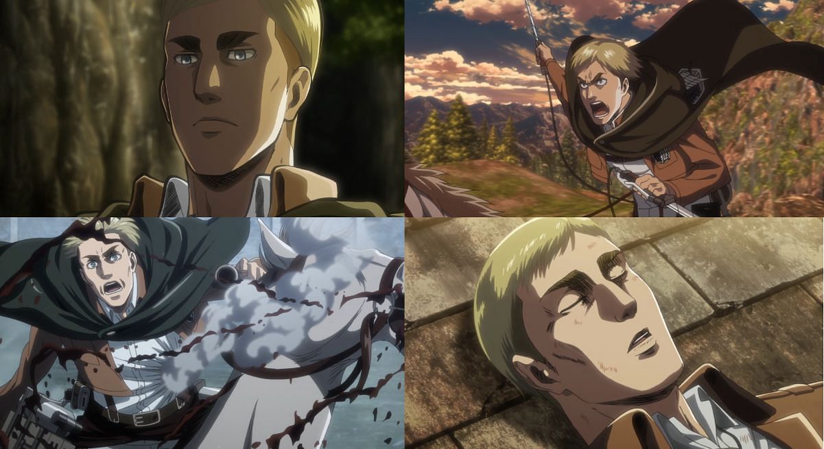 Erwin Smith and his death (Image via Wit Studio)