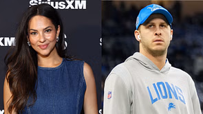 Jared Goff's wife Christen sports chic blue swimsuit while flaunting baby bump in IG post