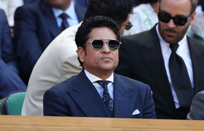 “In the middle of a Grand Slam sandwich” - Sachin Tendulkar poses with two tennis legends at Wimbledon 2025