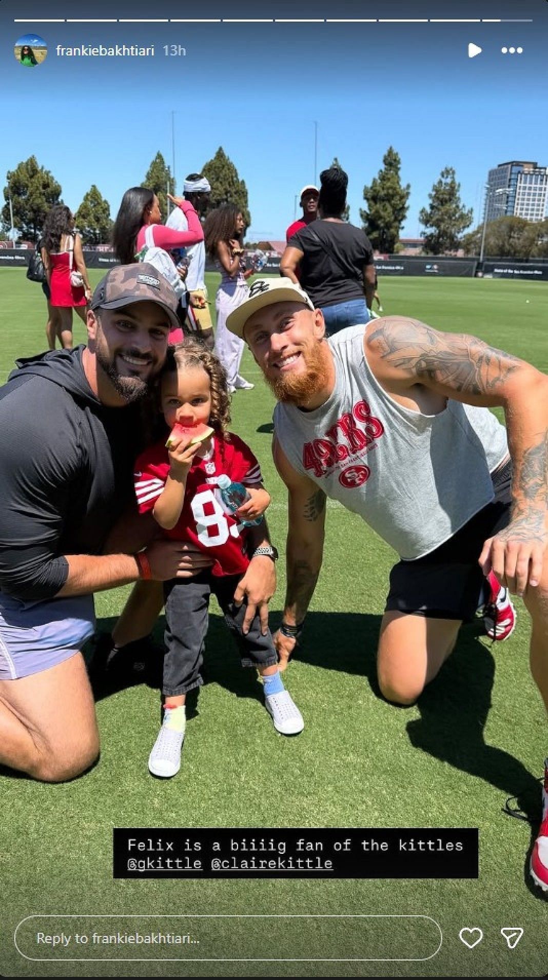 David Bakhtiari&#039;s wife reveals son Felix is George Kittle&#039;s 