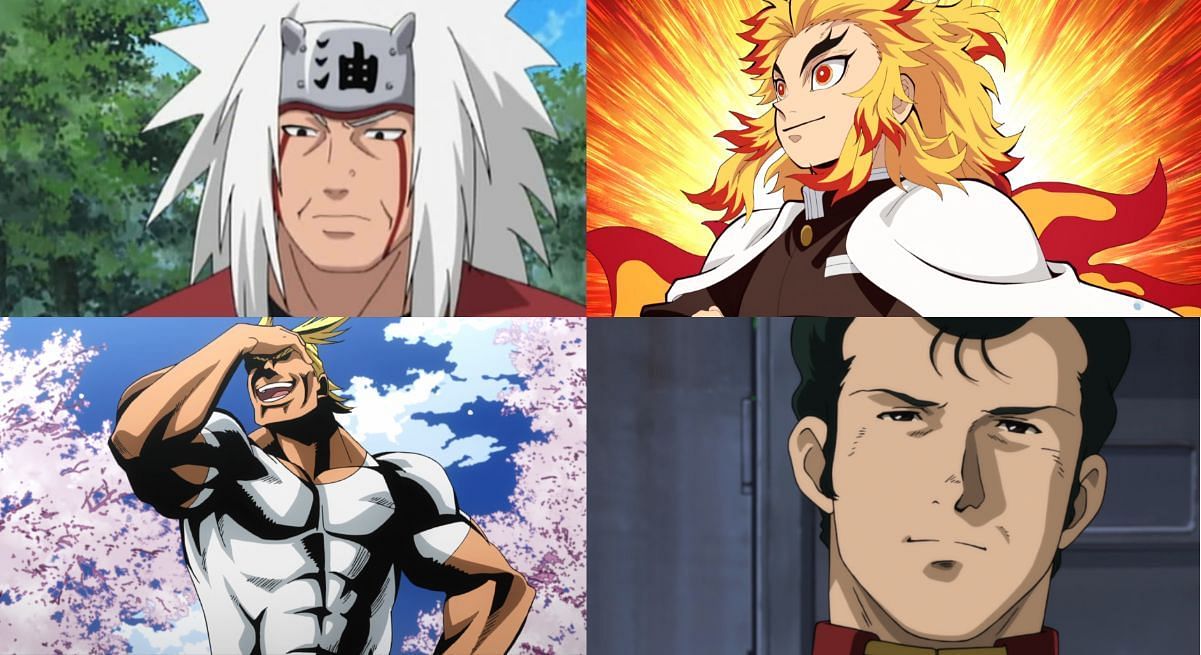 Two anime mentors who died, and two who didn&rsquo;t (Image via Studio Pierrot, Ufotable, Studio Bones, Sunrise)