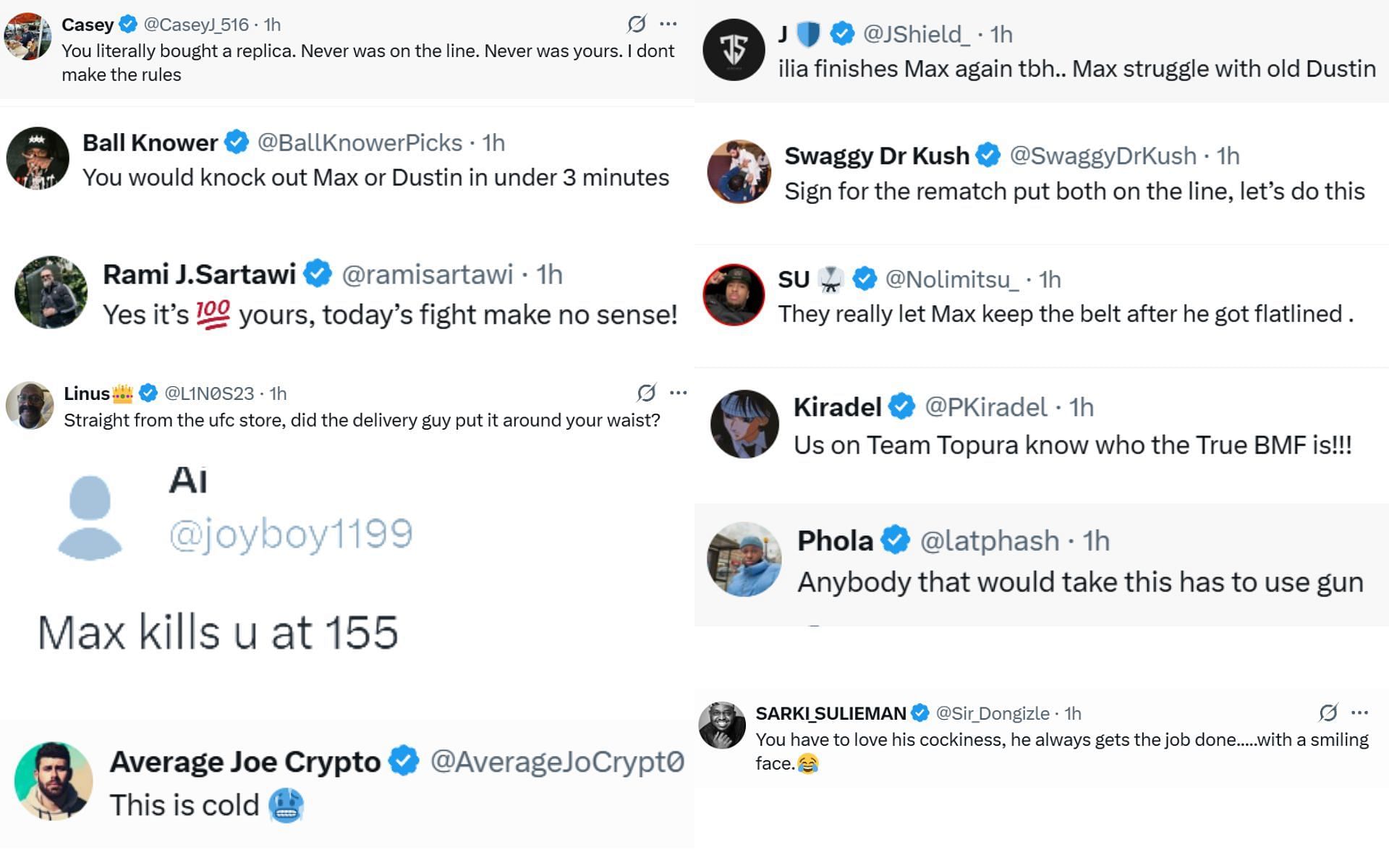 Fan reactions. [Screenshots courtesy: @Topuriailia on X]