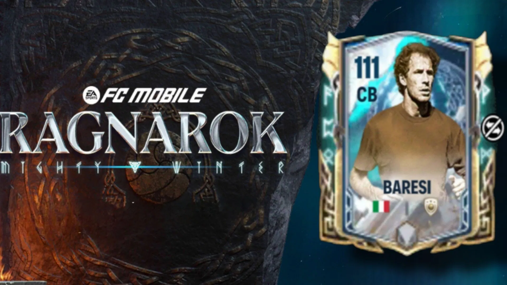 EA Sports has added a EA FC Mobile Ragnarok Mighty Winter Franco Baresi exchange (Image via EA Sports)