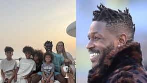 Antonio Brown shares rare family moment with his babies' mother Chelsie Kyriss and their four kids during Dubai getaway [PHOTO]