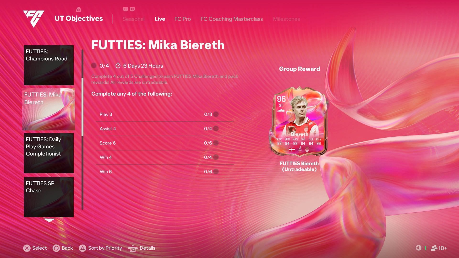 Tasks for the Futties Mika Biereth Objective (Image via EA Sports/ SK Gaming)